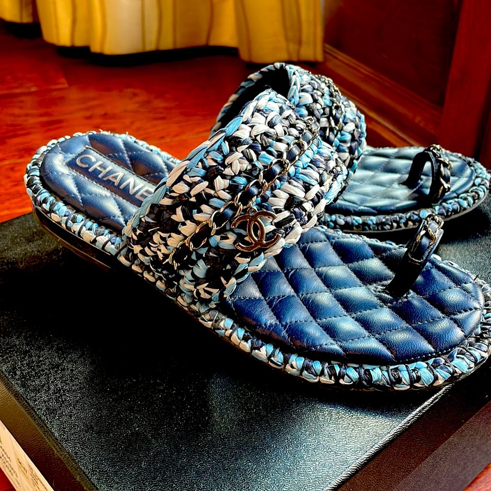 Chanel blue sandals